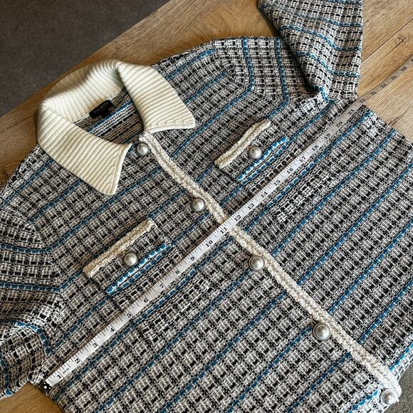 Talbots Mademoiselle Plaid Coatigan Cardigan Lady Jacket XL Petite - Picture 8 of 9